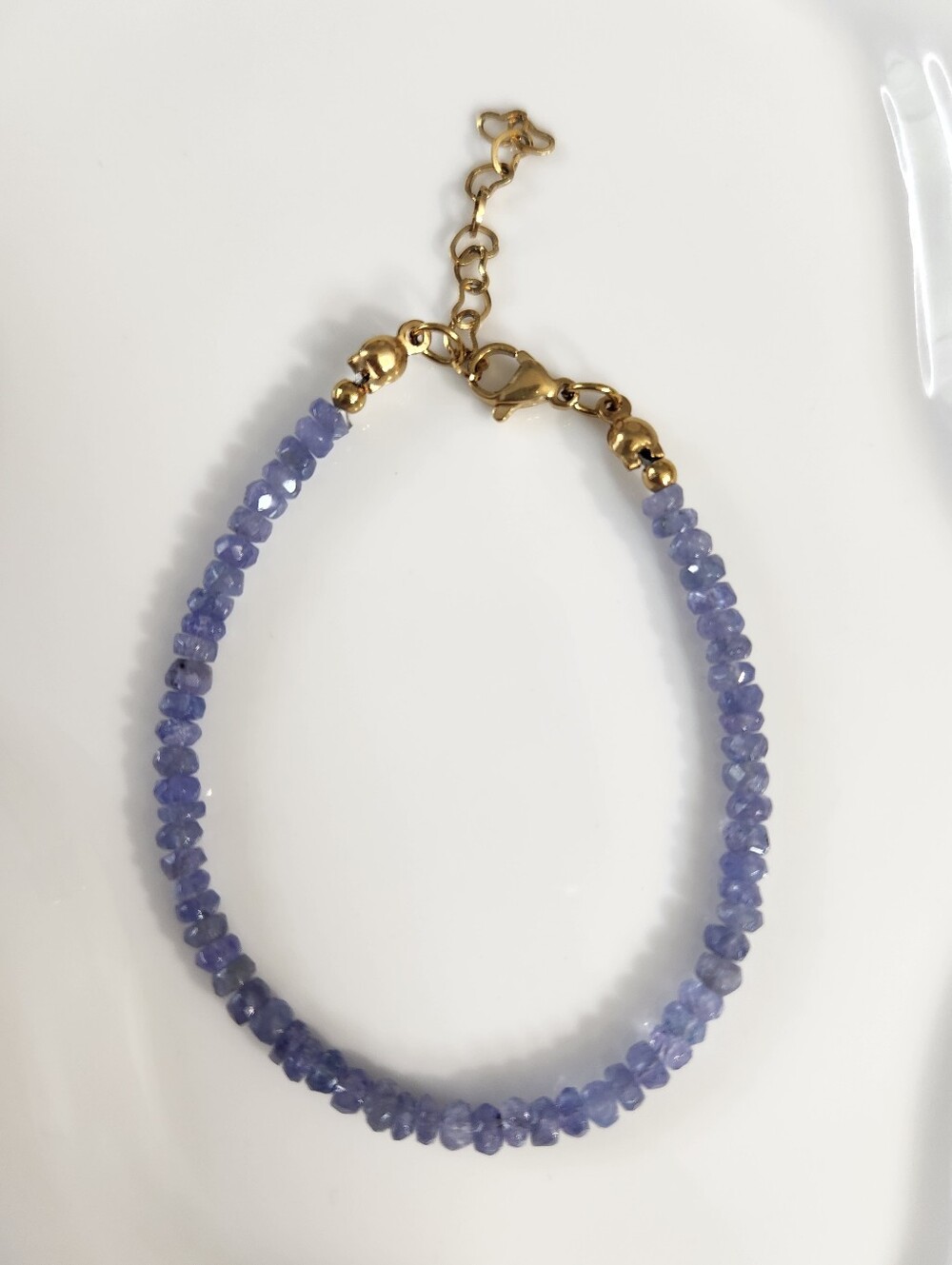 Dainty Tanzanite Beaded Bracelet